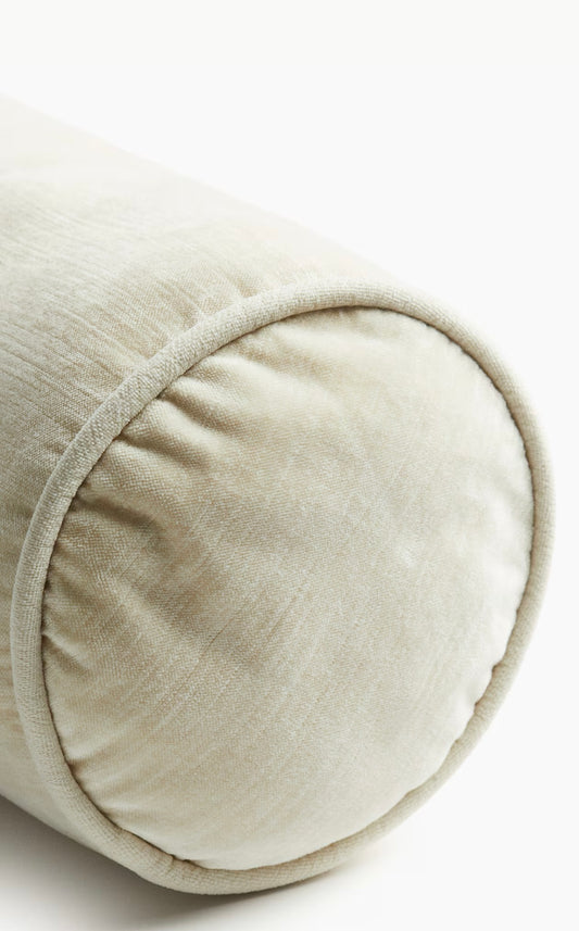 Silindir Biyeli Kırlent Beyaz