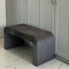 Graphite Velvet Bench
