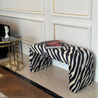 Zebra Velvet Bench