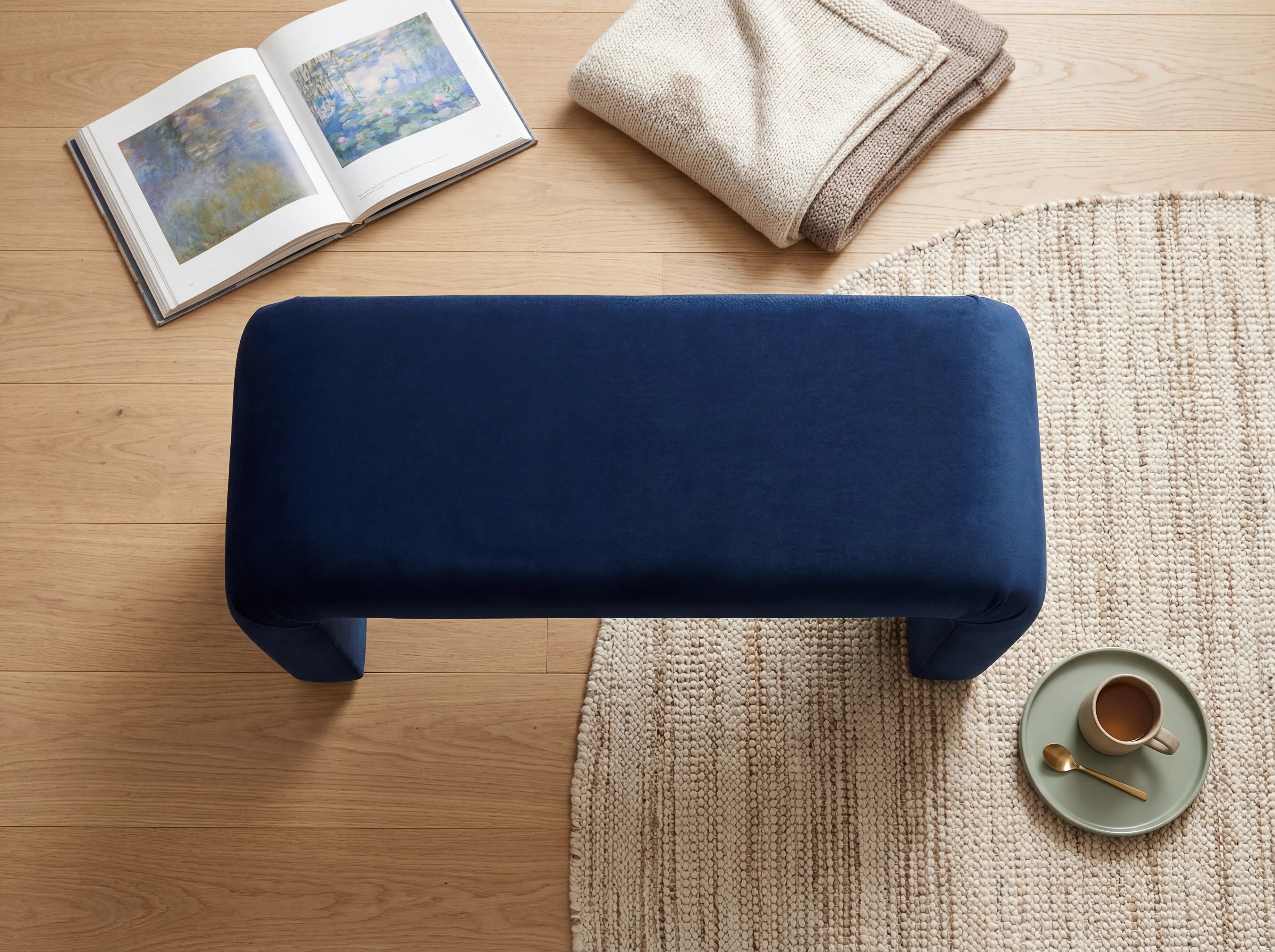 Midnight Velvet Bench