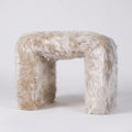 Cream Fur Stool