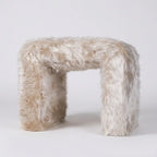 Cream Fur Stool