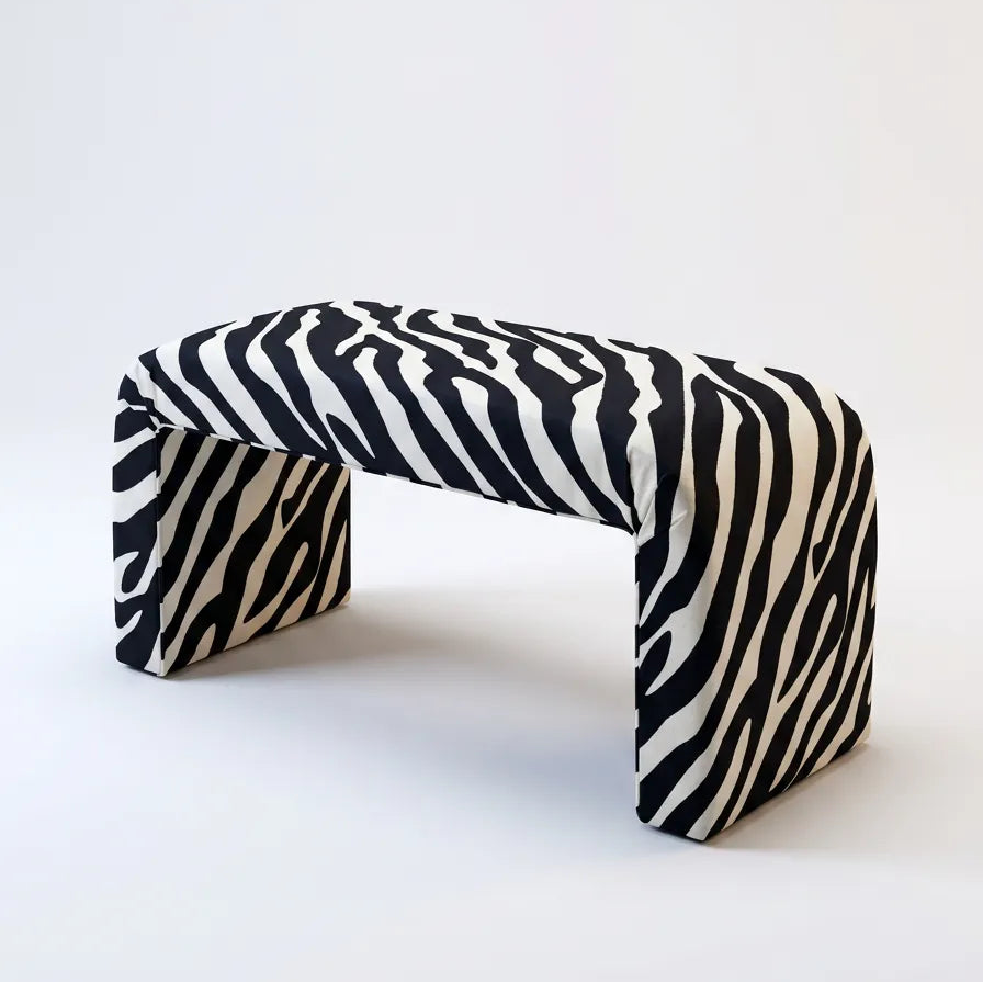 Zebra Velvet Bench