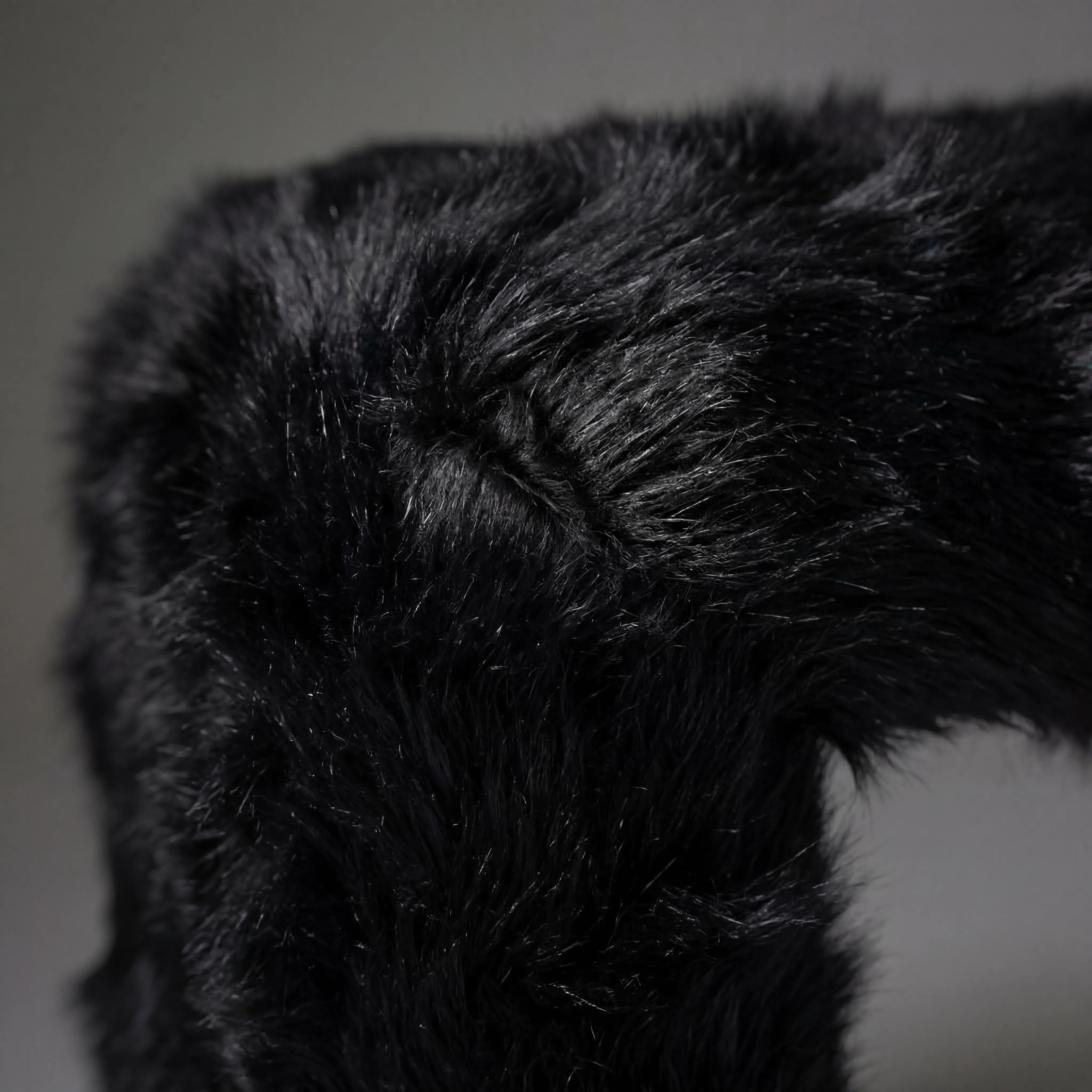 Black Fur Stool