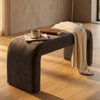 Graphite Velvet Bench