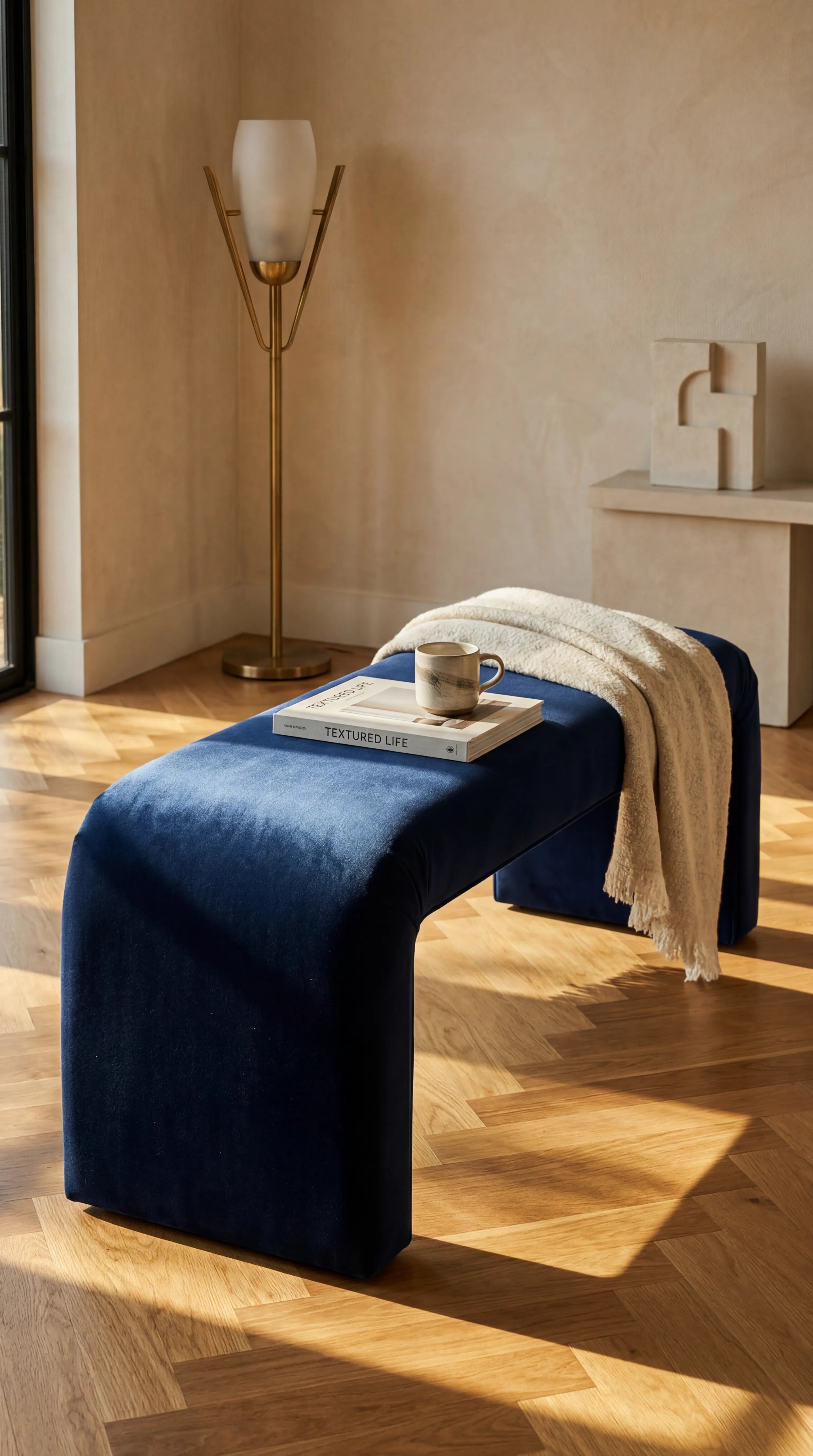 Midnight Velvet Bench