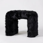 Black Fur Stool
