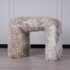 Cream Fur Stool