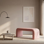 Blush Linen Bench