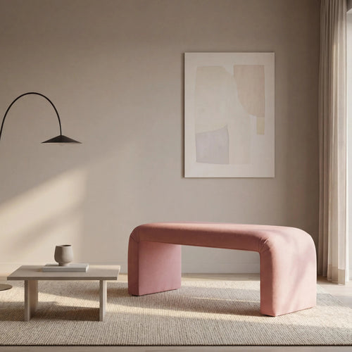 Blush Linen Bench