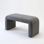 Graphite Velvet Bench