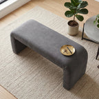 Graphite Velvet Bench