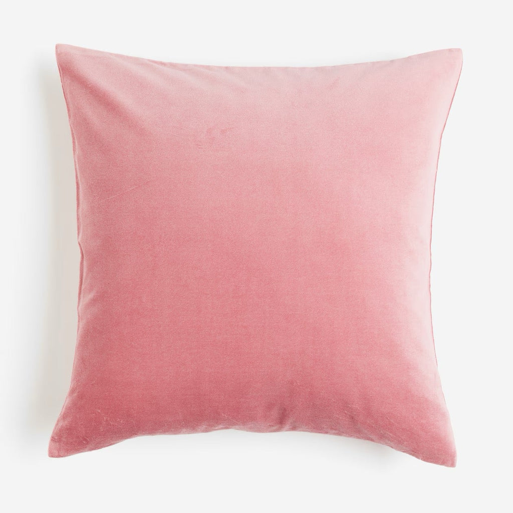 Pembe Kadife Kırlent Kılıfı