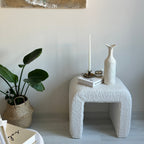 Bouclé Ivory Stool