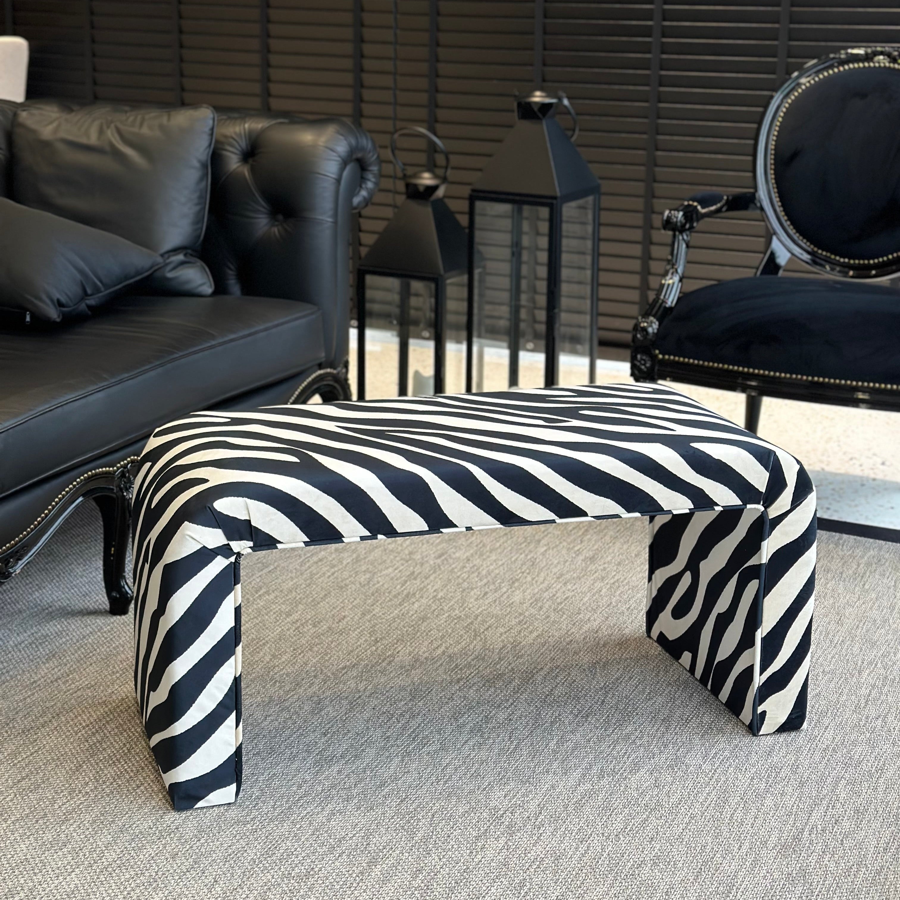 Zebra Velvet Bench