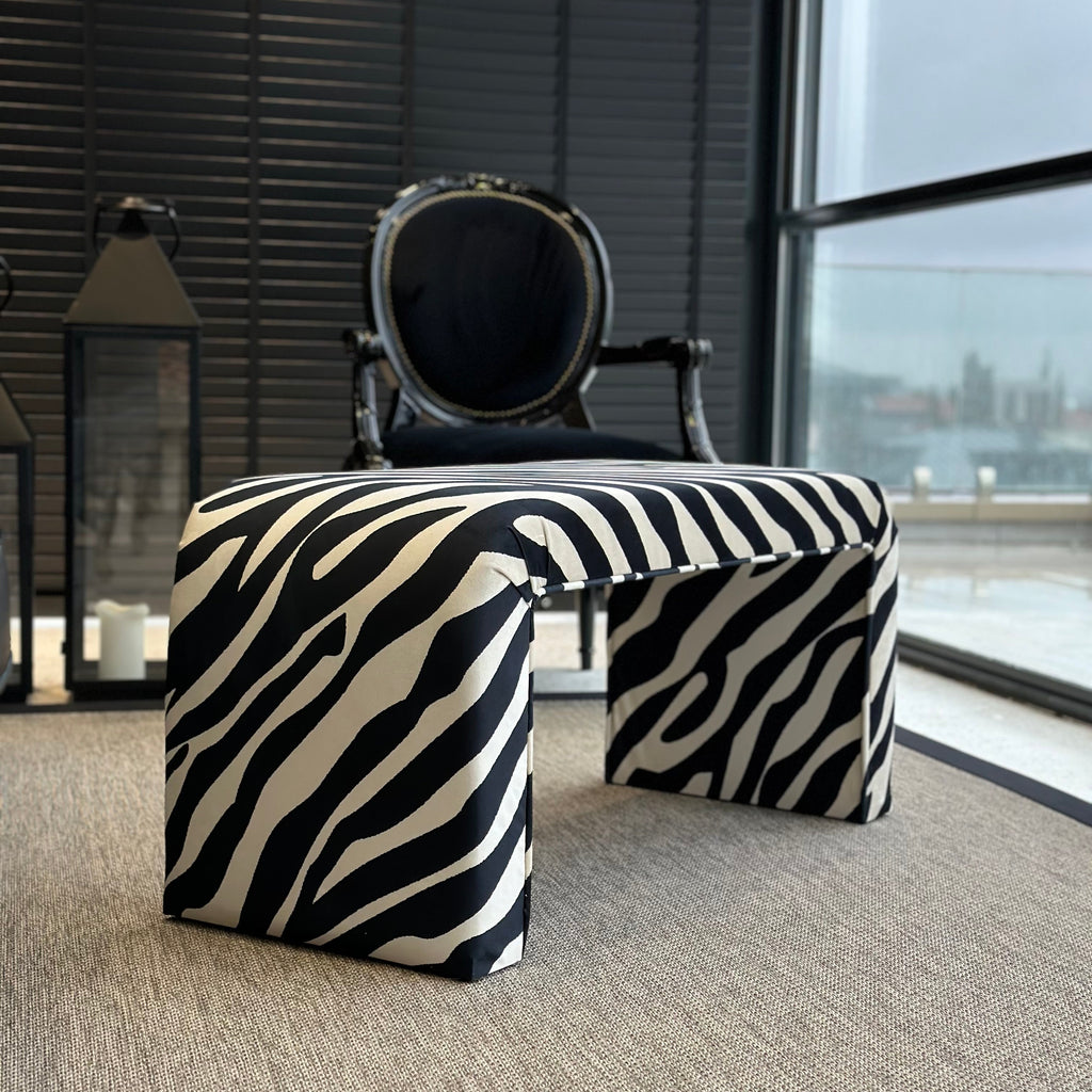 Zebra Velvet Bench