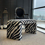 Zebra Velvet Bench