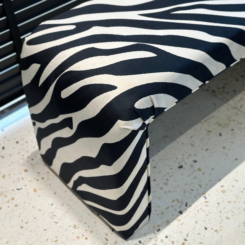 Zebra Velvet Bench