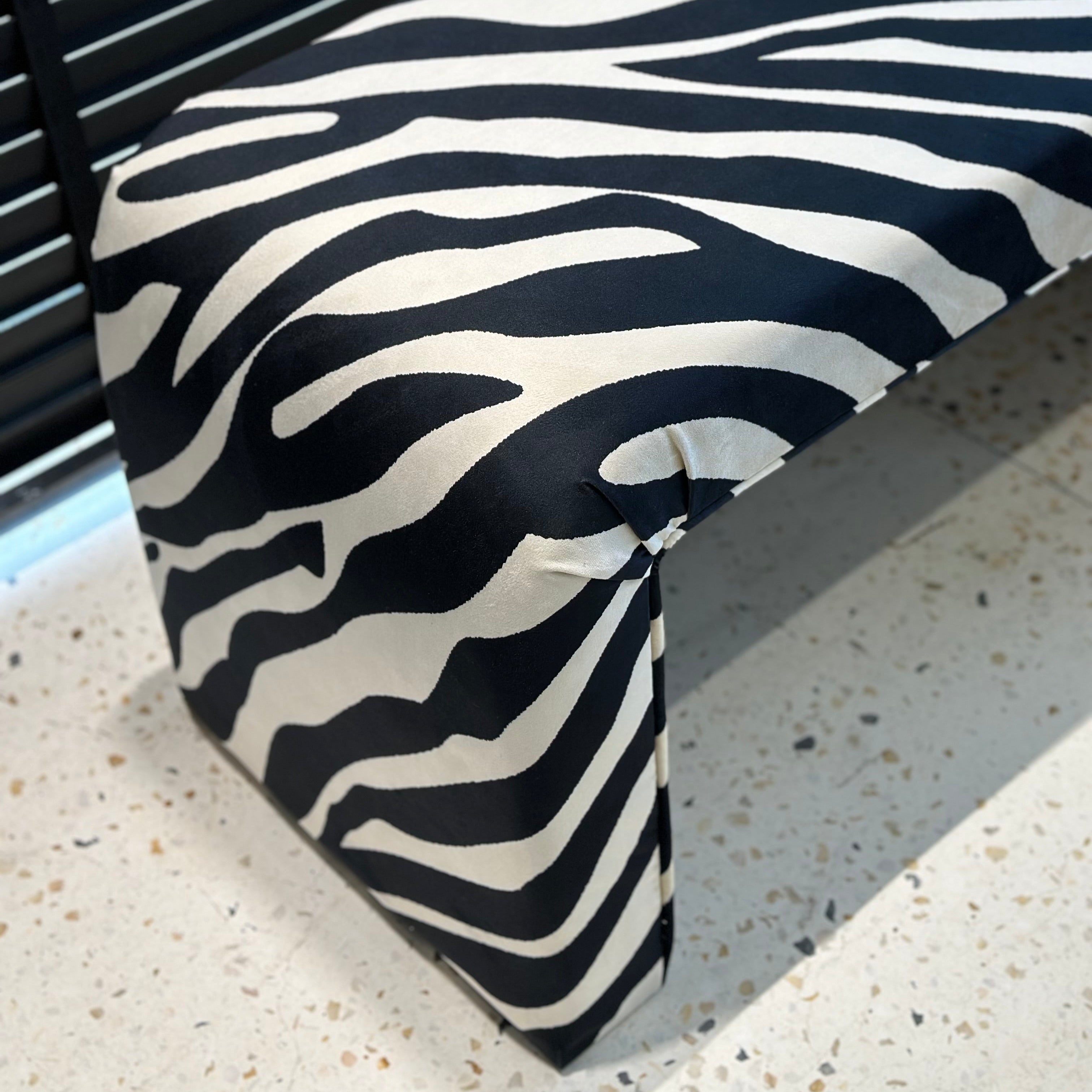 Zebra Velvet Bench