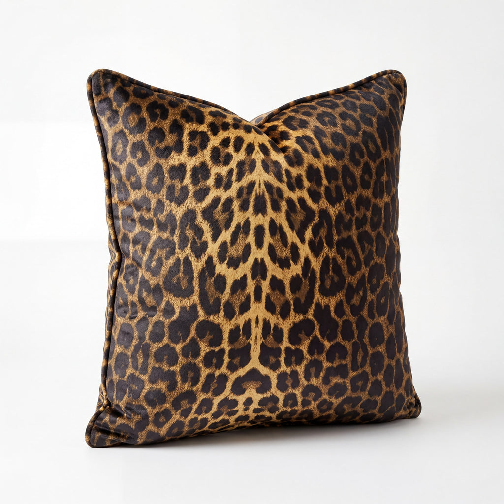 Leopar Kare Kırlent Kılıfı